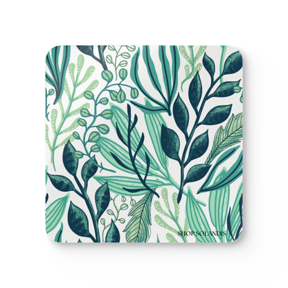 Green Leaf Coaster Set