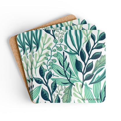 Green Leaf Coaster Set