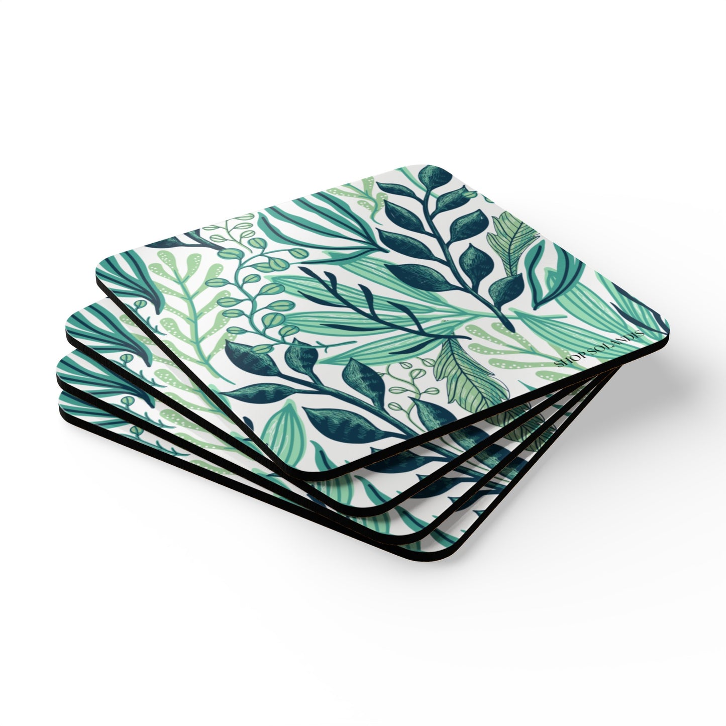 Green Leaf Coaster Set