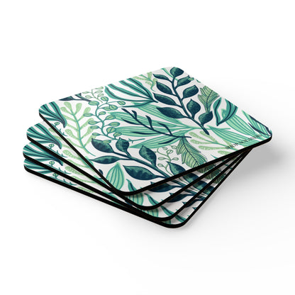 Green Leaf Coaster Set